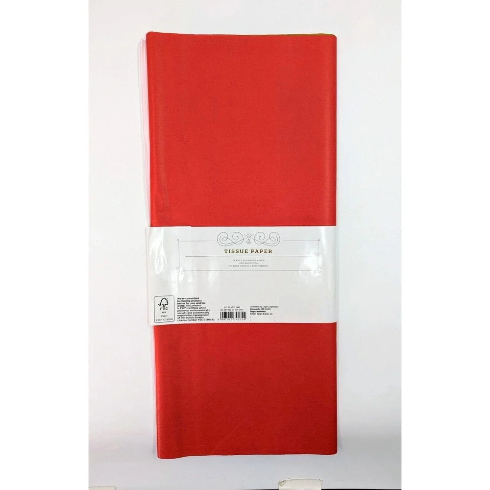 150 Sheets‎ Red Green & White Christmas Tissue Paper 16.5